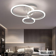 Plafoniera LED 3 inele alba, 74W, 3500 lm, lumina reglabila 3000K-6500K, montaj tavan, telecomanda WiFi
