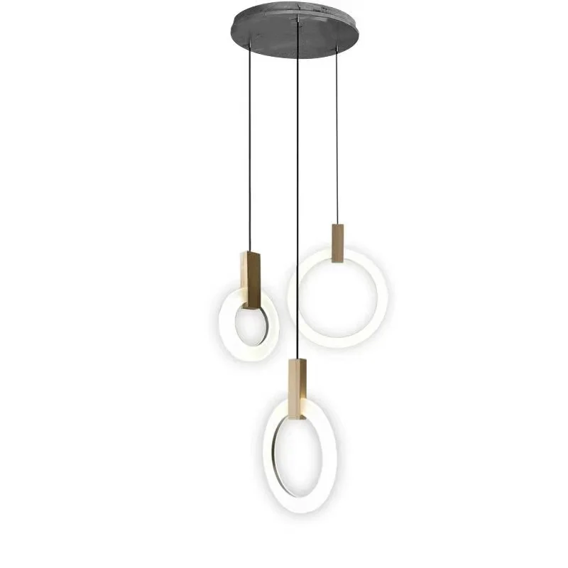 Lustra LED suspendata cu 3 inele acril, 80W, telecomanda WiFi, lumina calda/neutra/rece reglabila