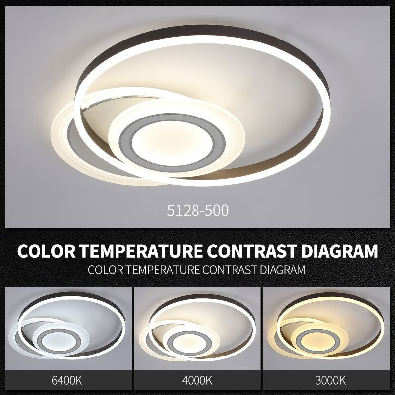 Plafoniera LED 146W 4800lm cu inele concentrice, temperaturi reglabile 3000K-6400K, montaj tavan