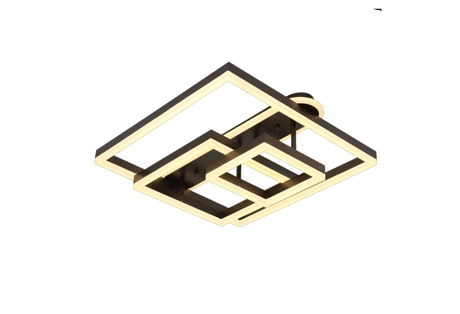 Plafoniera LED 240W IP20 cu rame geometrice patrate suprapuse, 3 temperaturi culoare, telecomanda inclusa
