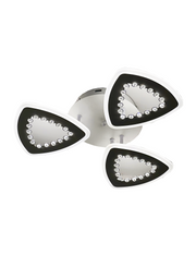 Plafoniera LED 90W cu 3 brate triunghiulare acrilice si insertii margele, telecomanda WiFi, lumina calda/neutra/rece