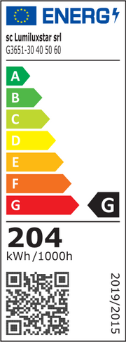 Eticheta energetica clasa G, 204 kWh/1000h, lustra LED cu 4 inele suspendate 30-60cm