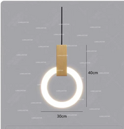 Lustra LED suspendata inel circular 20W, diametru 30cm, lumina calda/neutra/rece, finisaj auriu periat