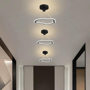 Lustra LED 27W forma organica negru, 3 functii lumina, suspendata pe tavan in hol modern