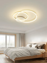 Plafoniera LED 150W 8000lm design inelar suprapus, lumina calda, montaj tavan, dormitor modern