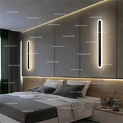 Aplica LED bar 80cm, 40W, 5000lm, lumina calda, montaj pe perete in dormitor modern