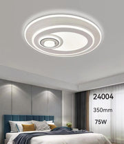 Plafoniera LED 75W cu inele concentrice, diametru 35cm, lumina reglabila 3000K-6500K, montaj tavan dormitor