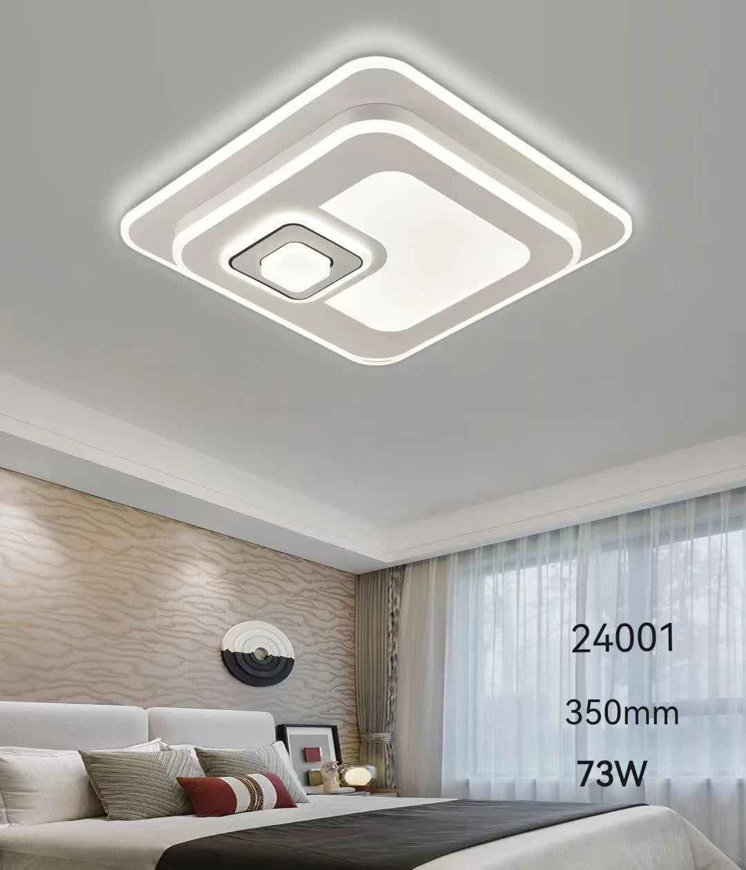 Plafoniera LED patrata 72W, 3500 lm, montaj tavan, telecomanda WiFi 2.4G, lumina calda/neutra/rece, dormitor modern