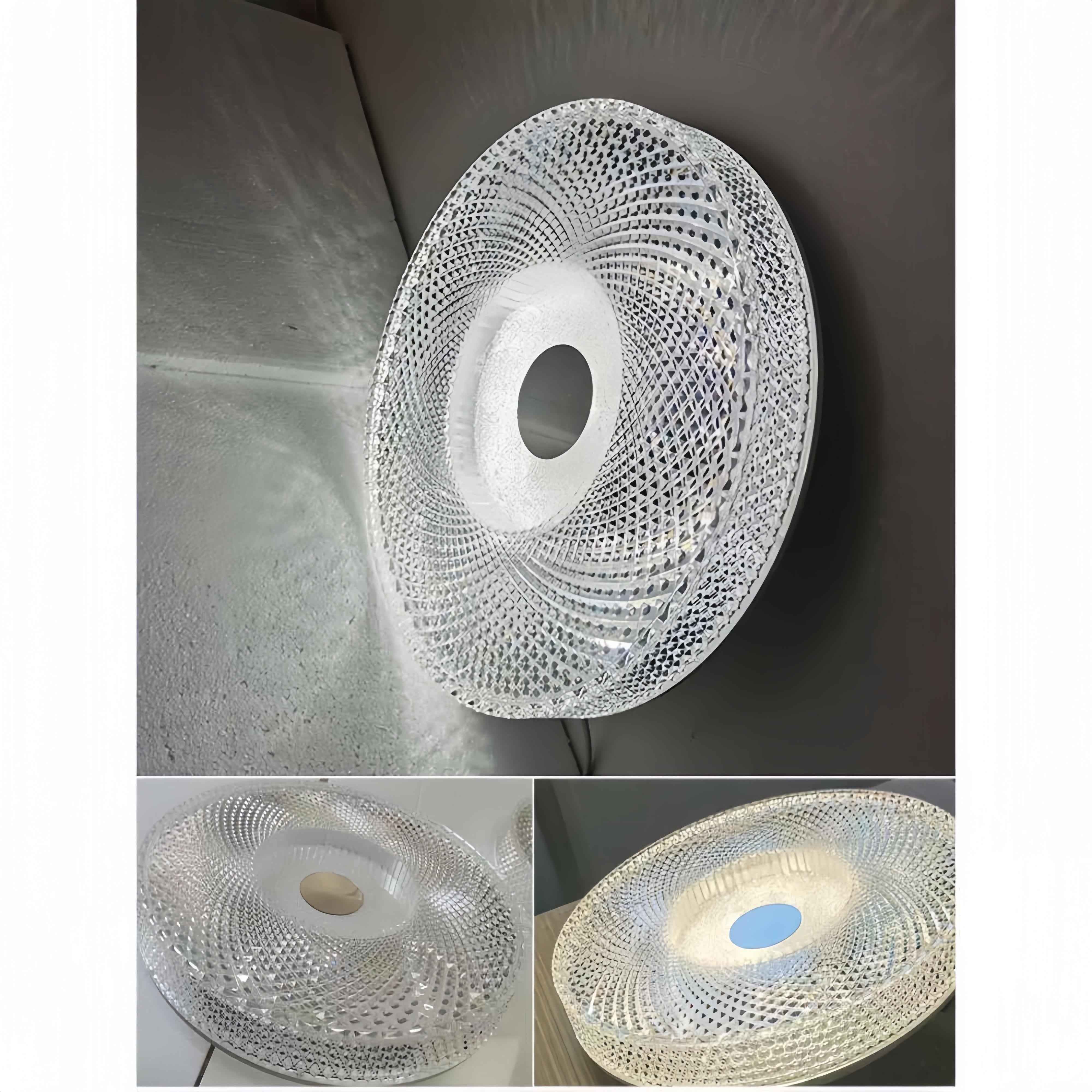 Plafoniera LED 72W cristal acril rotunda, abajur geometric cu efect decorativ, diametru 40cm, montaj tavan