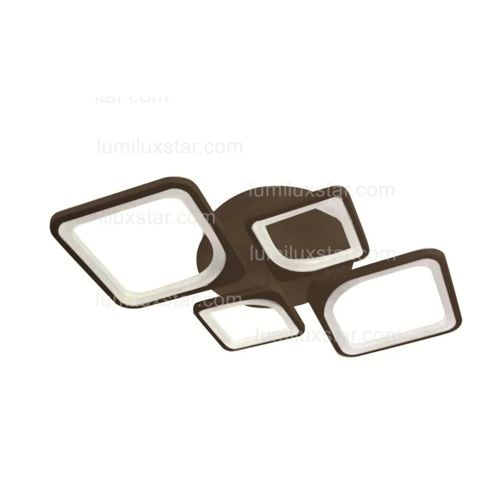 Plafoniera LED maro 120W cu 4 module patrate, lumina reglabila 3000K-6500K, montaj pe tavan