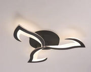 Lustra LED tavan 54W 3000lm, design organic negru mat cu 3 brate curbate, lumina calda/neutra/rece reglabila
