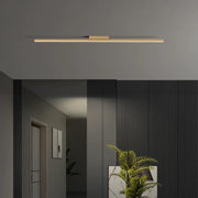 Plafoniera LED bar auriu 100cm 40W, 3 temperaturi de culoare, montaj pe tavan, design liniar subtire in hol modern