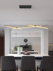 Lustra LED suspendata 60W cu bare incrucisate, 3 temperaturi de culoare 3000-6500K, deasupra mesei de dining