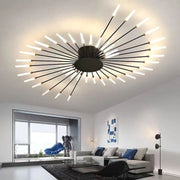 Plafoniera LED 112W design radial 28 brate, 6000 lumeni, montaj tavan, lumina calda/neutra/rece, D105cm