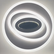 Plafoniera LED 3D cu inele spiralate si oglinda de sticla, 64W, lumina reglabila rece/calda/neutra, montaj tavan