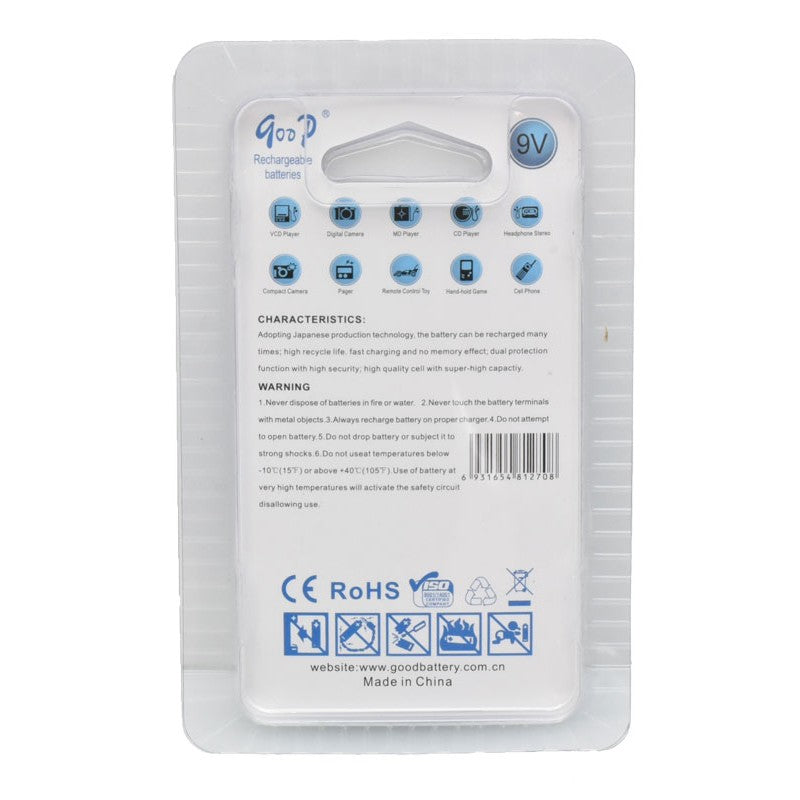 Acumulator Tehnologie Ni-Mh, Tip F22, 9V, 300mAh