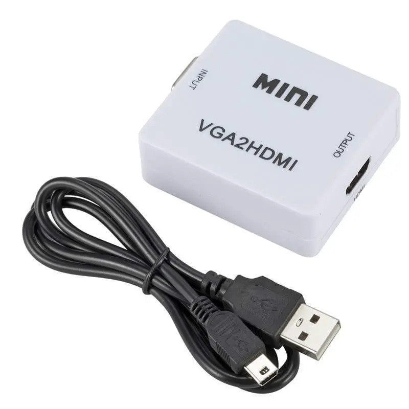Adaptor Mini Convertor VGA La HDMI, Full HD, 1080p Video Si Audio Stereo,Alb