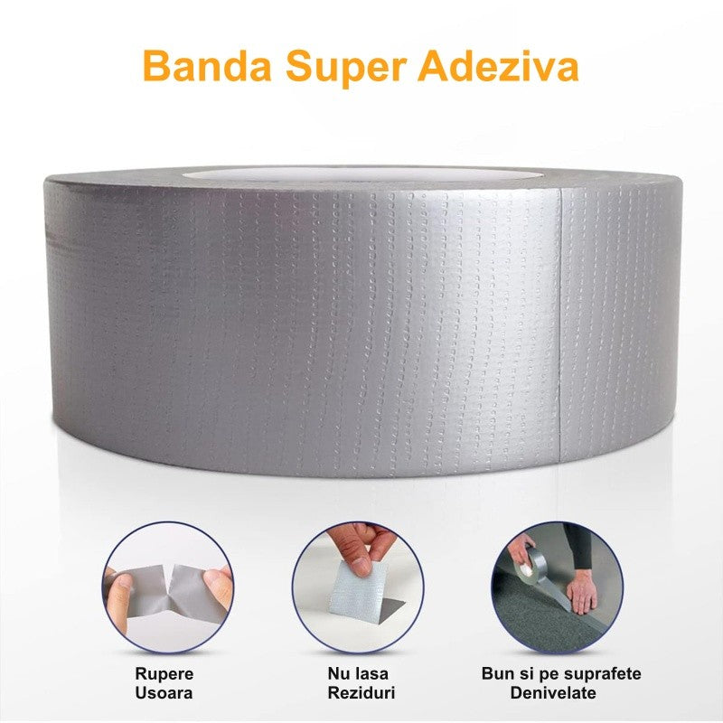 Banda Super Adeziva, Latime 48mm, Lungime 20m, Argintiu