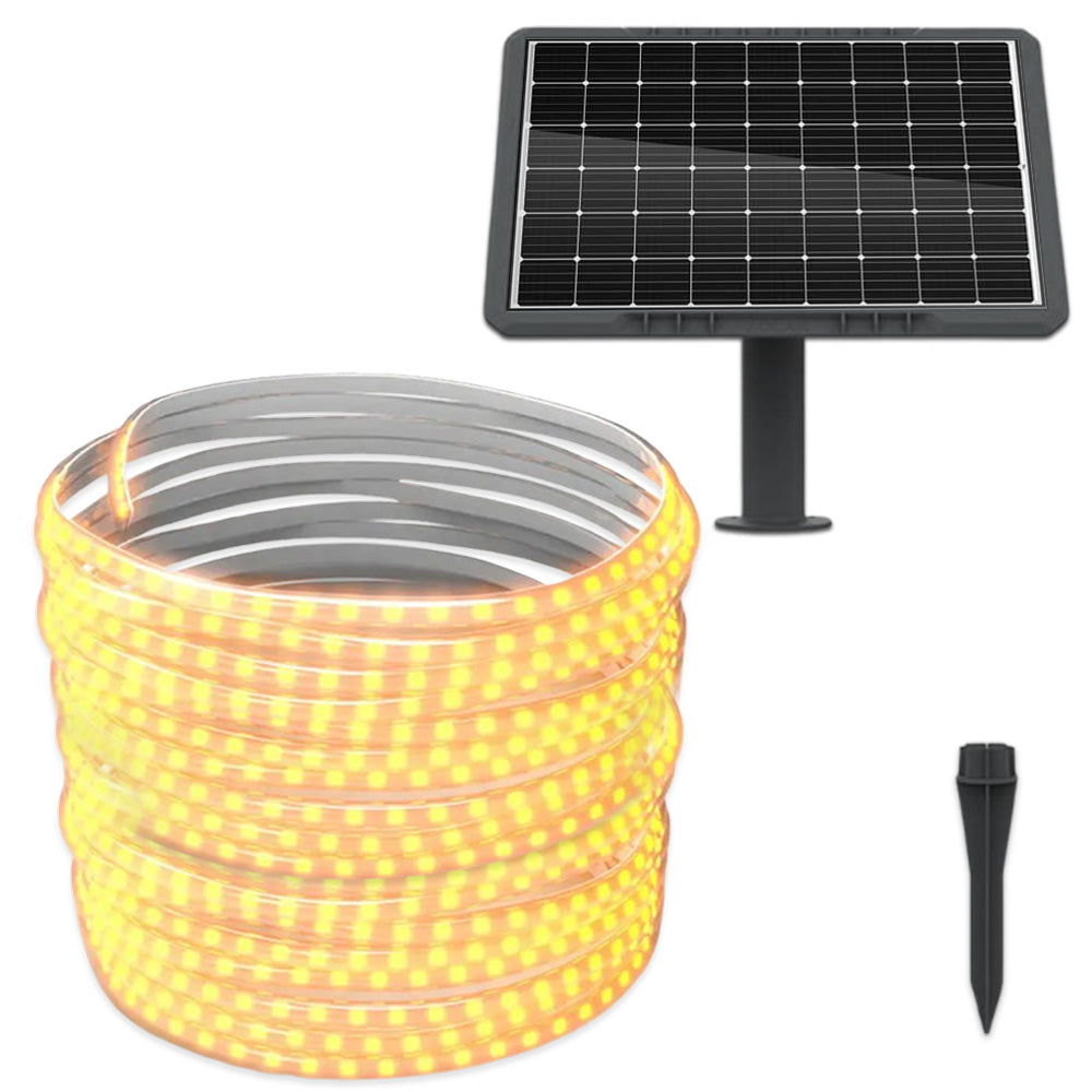 Kit Banda LED Alb-Cald, 20 Metri, Panou Solar Monocristalin, 200W, IP65, ClassLights