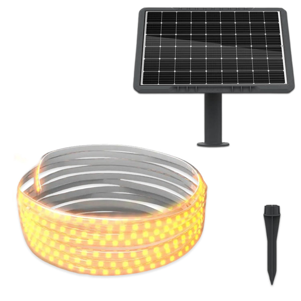 Kit Banda LED Alb-Cald, 5 Metri, Panou Solar Monocristalin, 50W, IP65, ClassLights