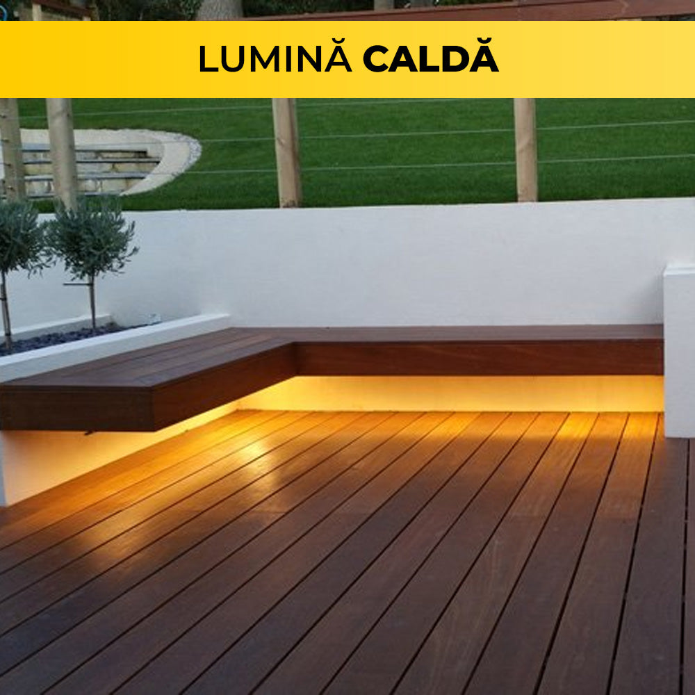 Kit Banda LED Alb-Cald, 10 Metri, Panou Solar Monocristalin, 100W, IP65, ClassLights