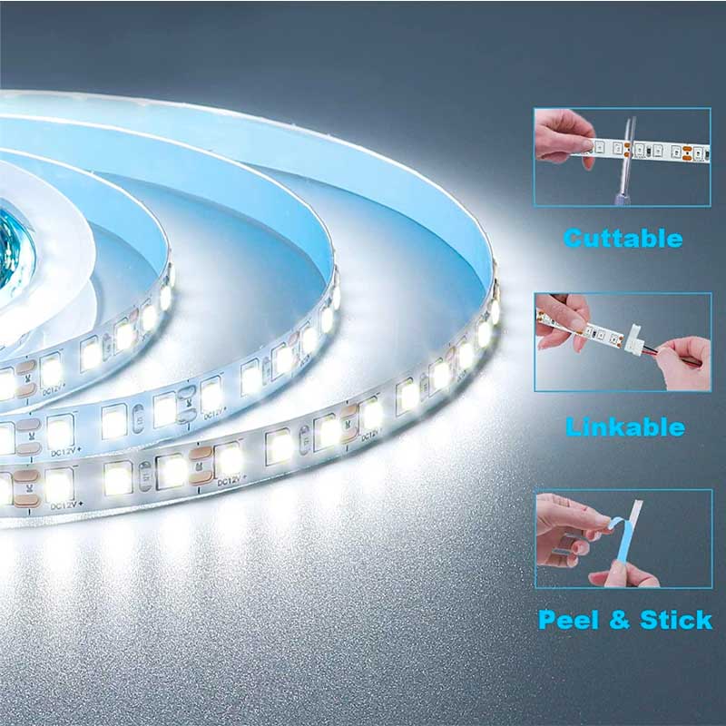 Banda LED SMD5050 - 120 LED/m, Iluminat Alb-Rece, Interior IP20 - Rola de 5 Metri, ElectroAZ