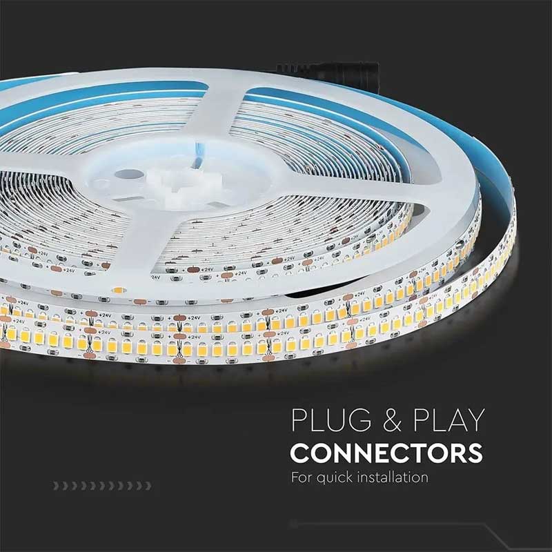 Banda LED 24V, 3000K, Lumina Alb Cald, 240 LED/m, IP20, Rola 10 Metri, ClassLights