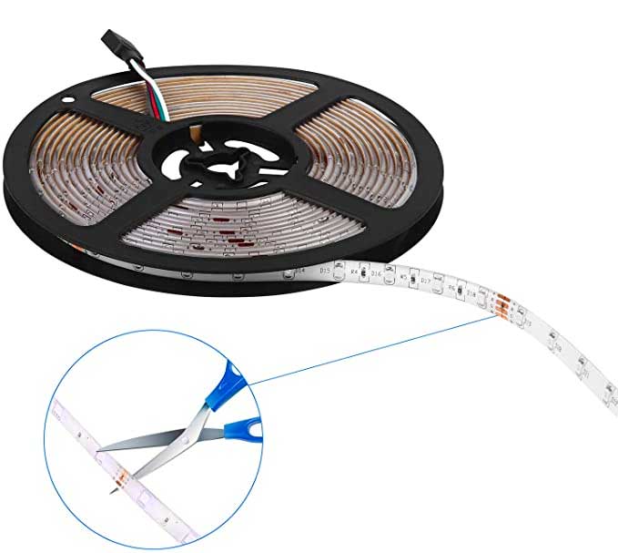 Banda LED RGB 12V, Multicolor, Interior, 60 LED, Chip LED SMD2835, Rola 5 metri, ElectroAZ