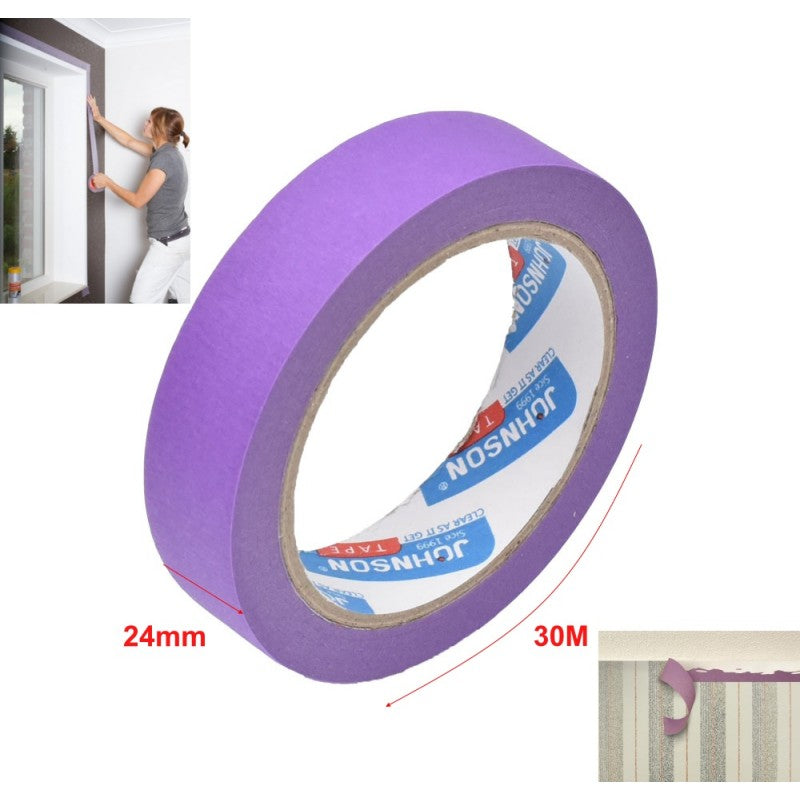 Set 12 x Banda de Hartie pentru Mascare, Latime 24mm, Lungime 30m per rola, Mov