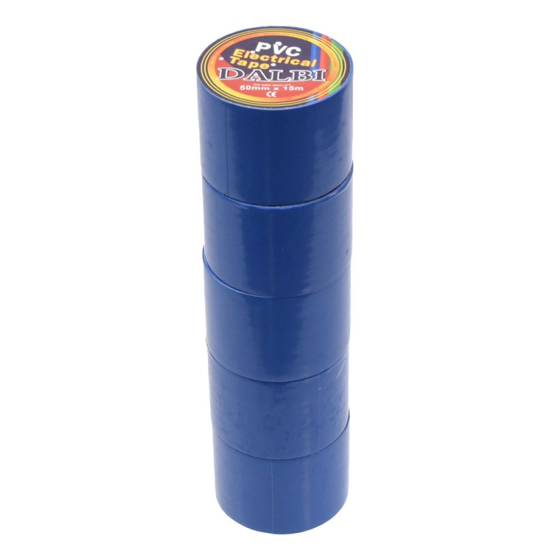 Set 5x Banda izolier, Lata, 50mm, PVC, Lungime 15m, Albastru