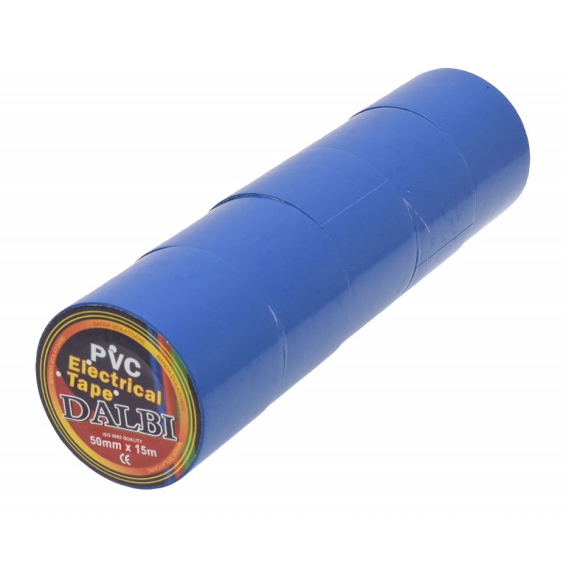 Set 5x Banda izolier, Lata, 50mm, PVC, Lungime 15m, Albastru