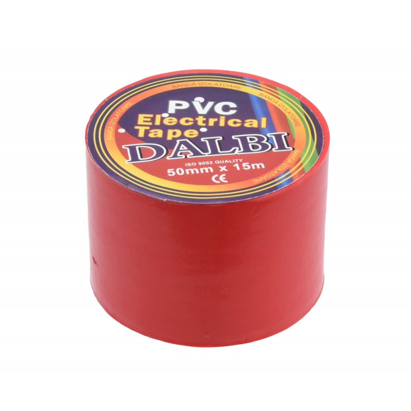 Set 5x Banda izolier, Lata, 50mm, PVC, Lungime 15m, Rosu