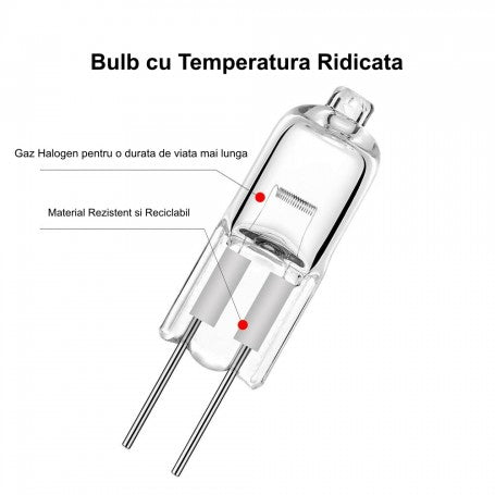 Bec cu Halogen GU4, Bulb, 35W, Alb cald