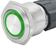 Buton Metalic Push 22mm cu REVENIRE, 220V-10A, Led Verde, ElectroAZ