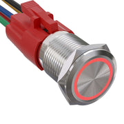 Buton Metalic Push 19mm cu REVENIRE, 220V-10A, Led Rosu, ElectroAZ
