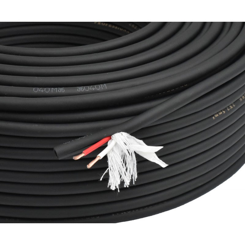 Cablu Audio Rotund cu Bumbac, 2x2.5mm, 8mm, Rola 100m
