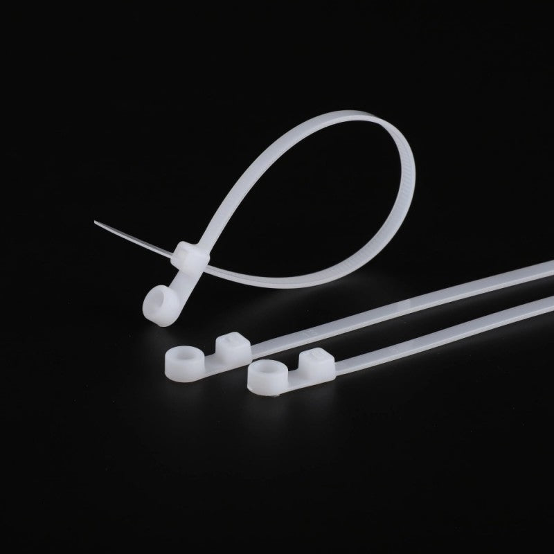 Set 100 x Colier de Plastic cu Cap Montabil, 5 x 150mm, Alb