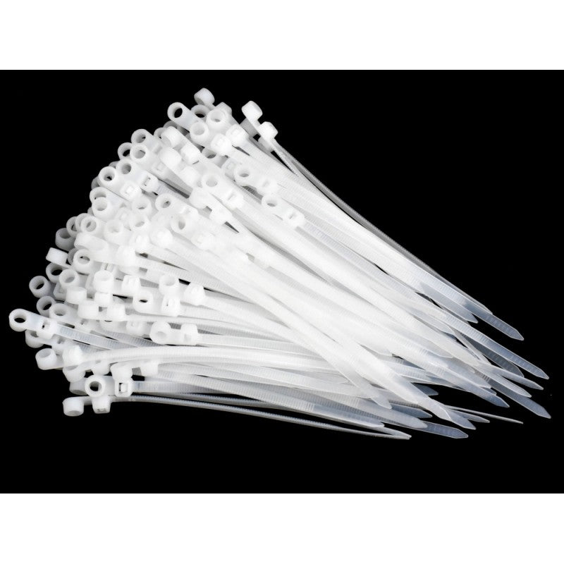 Set 100 x Colier de Plastic cu Cap Montabil, 5 x 150mm, Alb