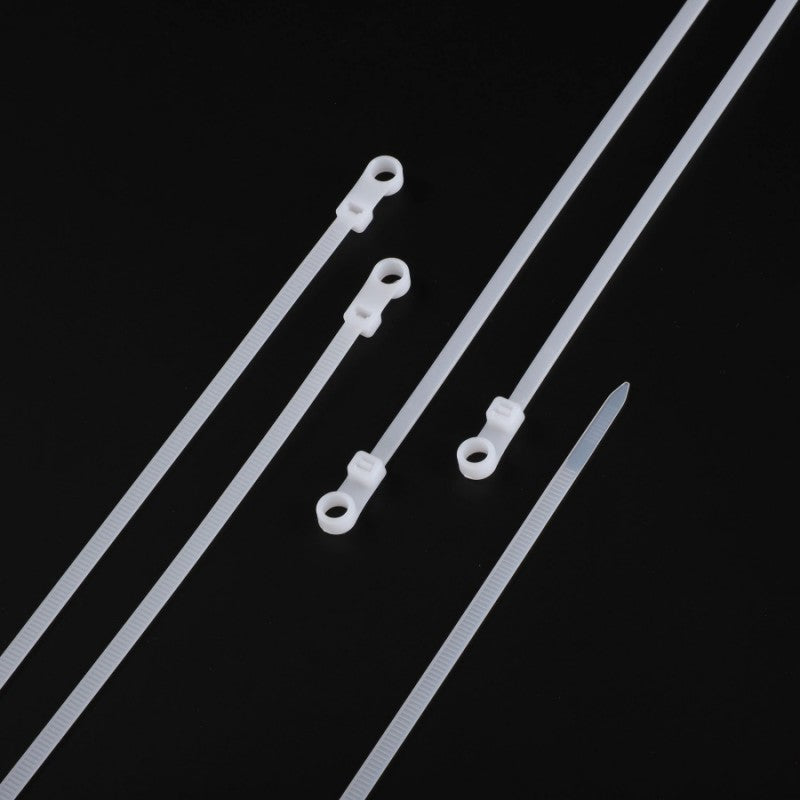 Set 100 x Colier de Plastic cu Cap Montabil, 5 x 200mm, Alb
