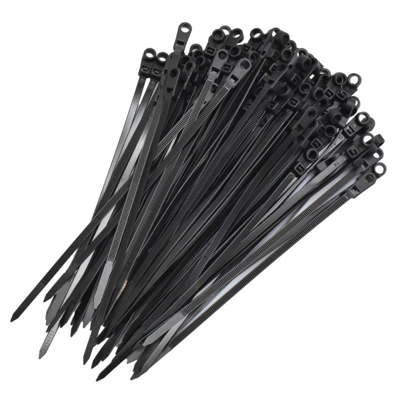 Set 100 x Colier de Plastic cu Cap Montabil, 5 x 150mm, Negru
