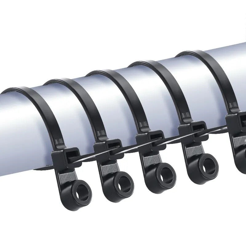 Set 100 x Colier de Plastic cu Cap Montabil, 5 x 150mm, Negru