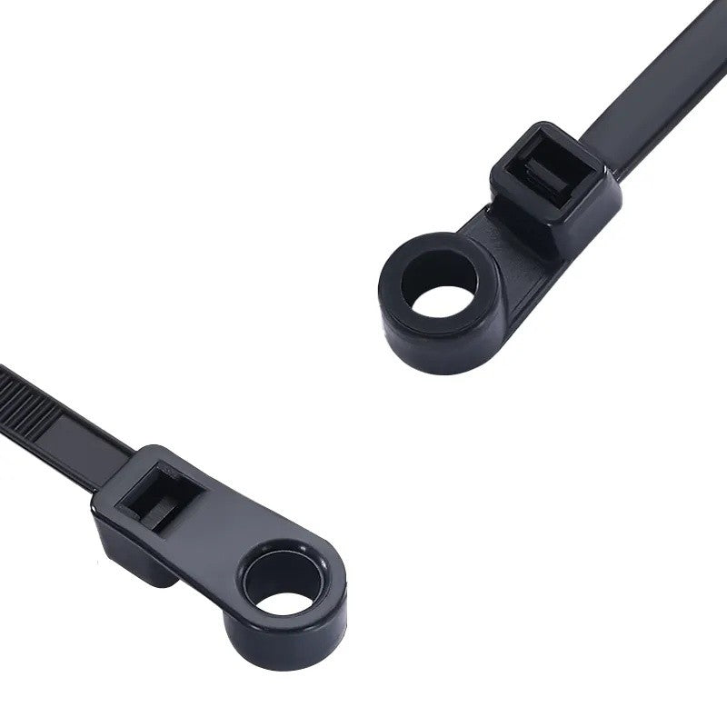 Set 100 x Colier de Plastic cu Cap Montabil, 5 x 200mm, Negru