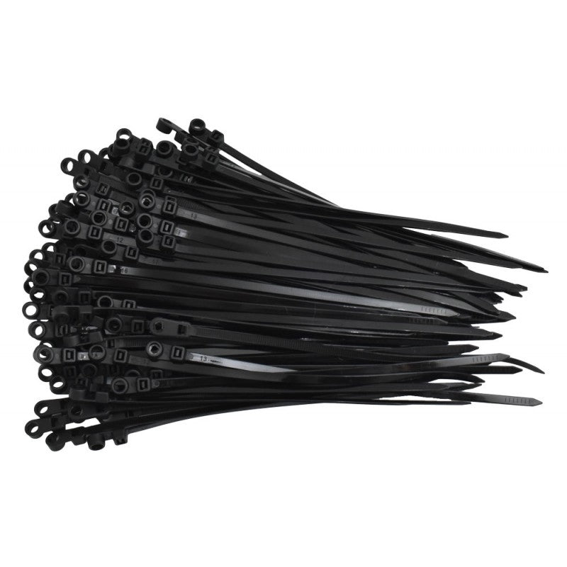 Set 100 x Colier de Plastic cu Cap Montabil, 5 x 200mm, Negru