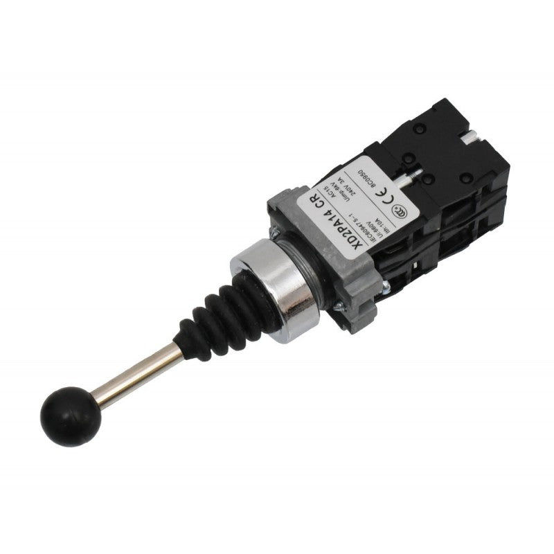 Controller cu Maneta 4 Pozitii cu Retinere, Tip Joystick, Diametru montaj 22mm, Metalic, 3A