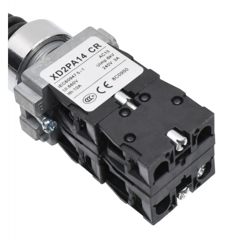 Controller cu Maneta 4 Pozitii cu Retinere, Tip Joystick, Diametru montaj 22mm, Metalic, 3A