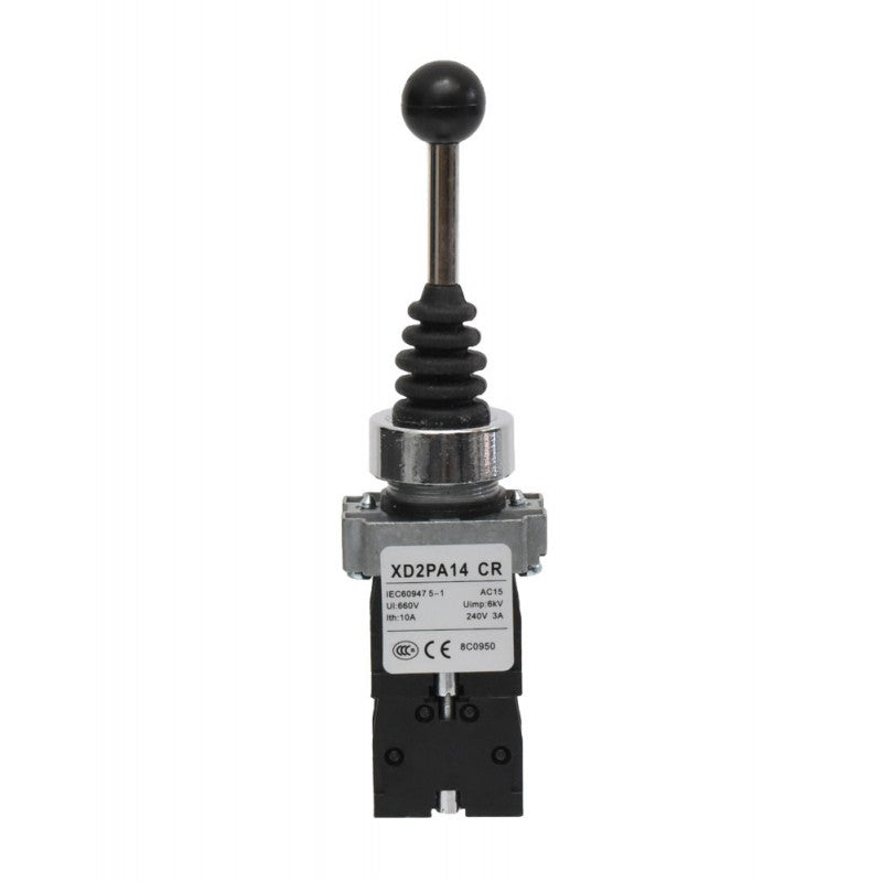 Controller cu Maneta 4 Pozitii cu Retinere, Tip Joystick, Diametru montaj 22mm, Metalic, 3A