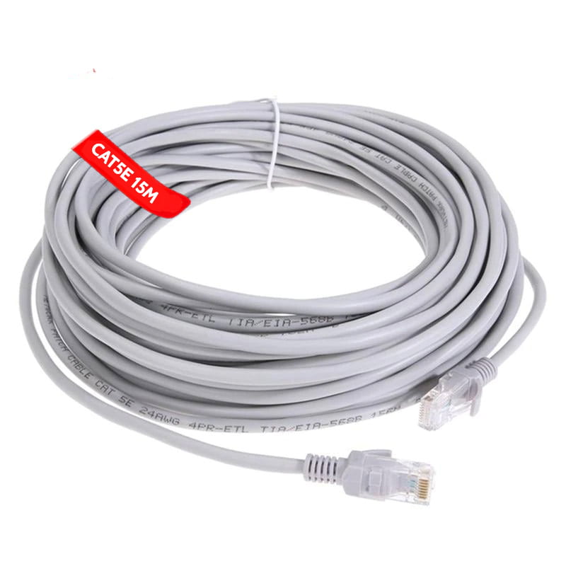 Cablu UTP Patchcord, CAT5e, Lungime 15m, Capete Mufate RJ45