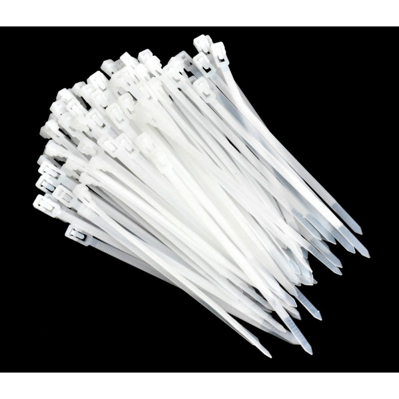 Set 100x Colier de Plastic Reutilizabil, 5x200mm, Alb