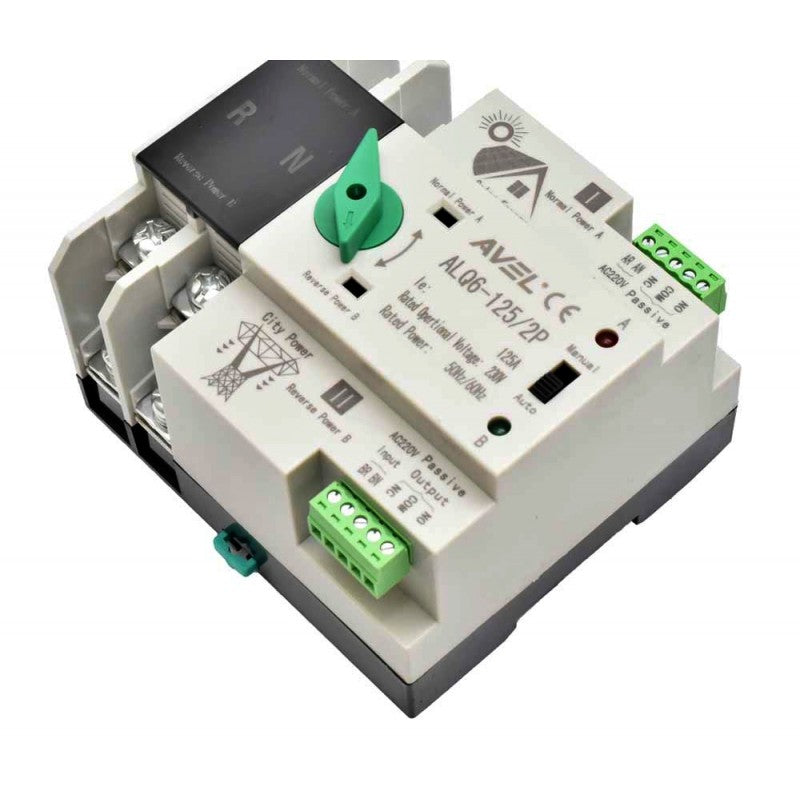 Comutator Automat de Transfer Fotovoltaic, ATS, Putere 125A, 2 Poli