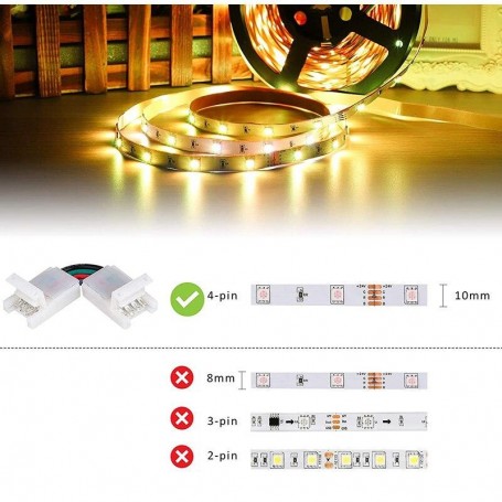 Conector Cot 90 Banda Led RGB, 4 Fire